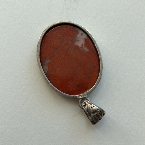 Large Orange Jasper set in Sterling Silver - Picture 4 of 4